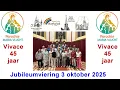 Jubileumviering koor Vivace op 3 okt. 2025 om 19.00