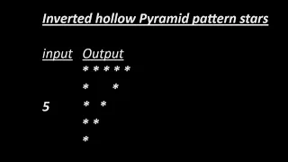 hollow half inverted pyramid pattern in python in english