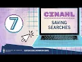 CINAHL Tutorial 7 - Saving Searches New Interface