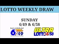 LOTTO WEEKLY DRAW SCHEDULE