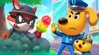 Police Officer And Missing Baby Kids Cartoon Safety Cartoon Sheriff Labrador BabyBus 
