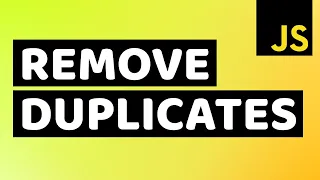 Remove Duplicate Values from Array in JavaScript Remove Duplicate from Array