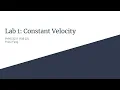 Georgia Tech PHYS 2211 Lab 1 Constant Velocity
