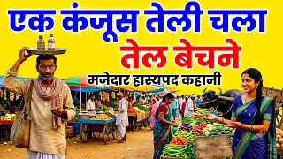 एक कंजूस तेली चला तेल बेचने बड़ी ही मजेदार हास्यपद कहानी | A Miserly Oil Seller Went Out to Sell Oil
