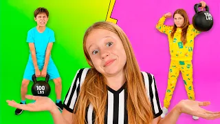 Nastya y el desafío familiar de Niños contra Niñas