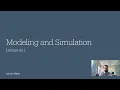 Modeling and Simulation Lecture 1 Why Simulation Introduction Mechanical Engineering