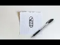 Minimalist Wave Line Draw at school with pen