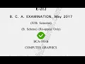 2017 Dcrust BCA 5th Sem Reappear Computer Graphics Question Paper