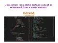non static method cannot be referenced from a static context error in java
