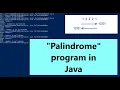 Palindrome program in java palindrome number in java interview question Palindrome write2code