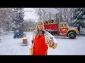 Winter Has Hit! Fixing Equipment, Massive Burn, Hauling Logs w/ Dump Truck \u0026 Excavator 
