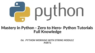06 Python Working with String Module Part1