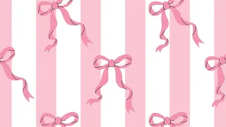 1 Hour Pink Bow Wallpaper Screensaver White Background Aesthetic Loop No Music