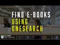 Find E-Books Using OneSearch