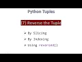 7 Reverse the Tuple Python Hindi