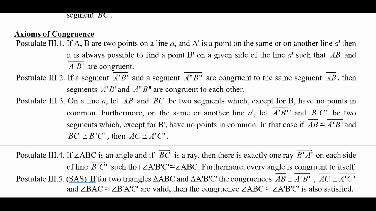 Geometry 1.8 Hilbert's Axioms