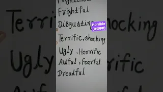 English Vocabulary Word Horrible Synonyms Climber Learning Education