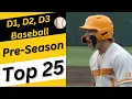 Top 25 for D1 D2 D3 Baseball Schools - 2023