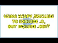 Using xcopy exclude to exclude o but include odt
