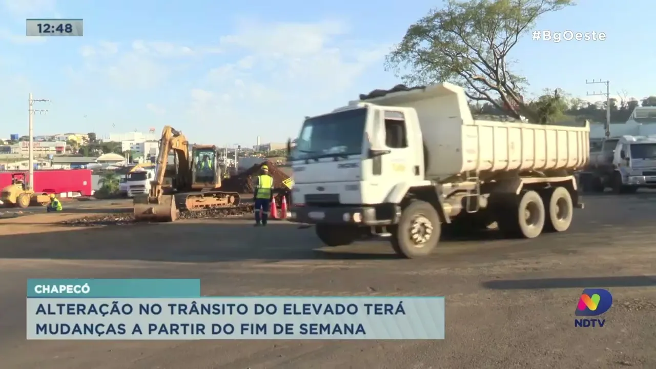Alteração no trânsito do elevado em Chapecó terá mudanças a partir do fim de semana