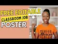 Transform Your Classroom with Job Posters FREE -Canva Tutorial