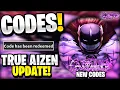 NEW All Working TRUE AIZEN UPDATE CODES FOR AOPG ROBLOX A ONE PIECE GAME CODES
