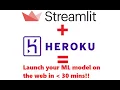 Deploy Streamlit app on Heroku in less than 30 mins