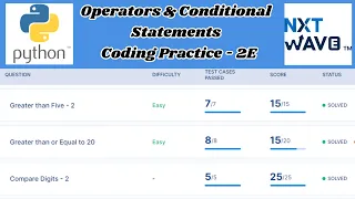 Operators Conditional Statements Coding Practice - 2E Answers Python NxtWave CCBP 4 0