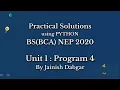 Python Practical 4 Number Sequence Using Range 1 to 30 BCA Sem 5 NEP 2020 By Jainish Dabgar