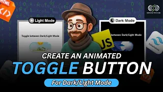 How to Create Dark Light Mode Toggle Button HTML Tailwind CSS JavaScript Tutorial