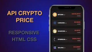 API Crypto Price Responsive Dashboard HTML CSS and JS Website Design Idea No Talking