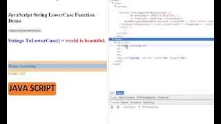 STRINGS TOLOWERCASE METHOD IN JAVASCRIPT DEMO