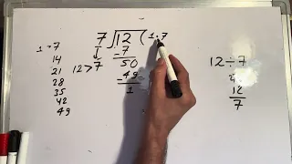 12 divided by 7 how to divide learn to divide in Hindi Surendra Khilery