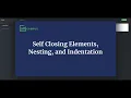 Self Closing Tag Nesting and Indentation Basics of HTML
