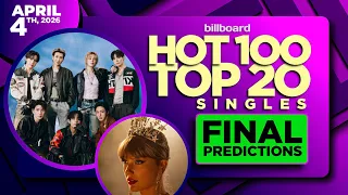Final Predictions Billboard Hot 100 Top 20 Singles April 4th 2026