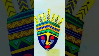 How To Make African Tribe Mask With Cardboard Cardboard Craft Easy Craft Swag Art And Craft 