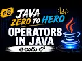 Operators in java part2 Unary Ternary Operators in Java Java for beginners in Telugu