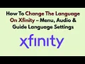 How To Change The Language On Xfinity - Menu Guide Language Settings