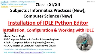 IDLE Python Editor Install Configuration Working in Script Interactive Mode for - CS IP