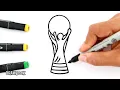 How to Draw The FIFA WORLD CUP TROPHY 2026 easy step by step DRAW COLOR WORLD CUP CUP