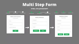 Create Responsive Multi Step Form Using HTML CSS JS Responsive Login Registration Form