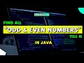 Print all Even Odd numbers till n in java Odd and even numbers in java Java project - 4
