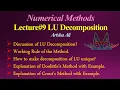 LU Decomposition Explained Doolittle s Crout s Method with Examples