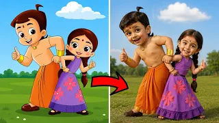 Chhota Bheem Characters in Real Life 😱 | Cartoon vs Realistic | AI Real Life Version