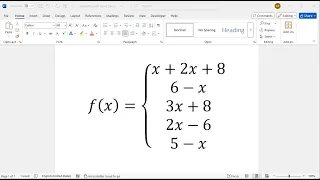 How to type a piecewise function in word