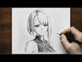 Lucy Pencil Sketch Shading Process Wuthering Waves Drawing