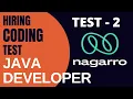 Test - 2 Nagarro Hiring Coding Test Java Software Engineer Online Interview DSA