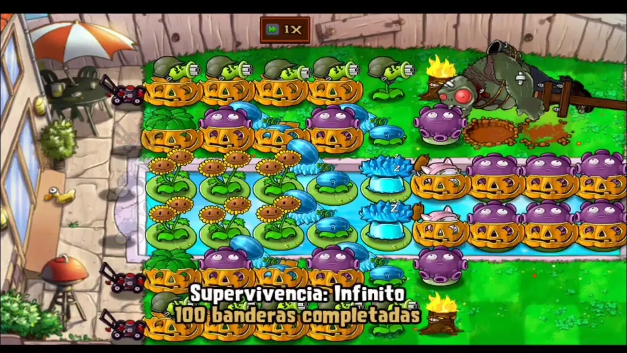 (PVZ) SUPERVIVENCIA INFINITO - ESTRATEGIA DE 10 GUISANTRALLADORAS SIN MAZORCAÑONES / PARTE 2 🌽🌽😎