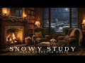 Lagu Snowy Manor Study at Night | Dark Academia Piano \u0026 Fireplace Ambience for Study \u0026 Sleep