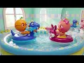 BLUE vs PINK Water Gun Challenge… The Pool Party Turned into a Bubble Mess! 😂🫧💦 | Slow English (A2)